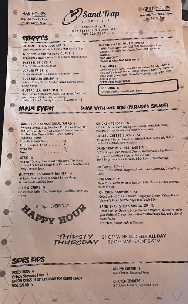 Sand Trap Sports Bar Menu image 4